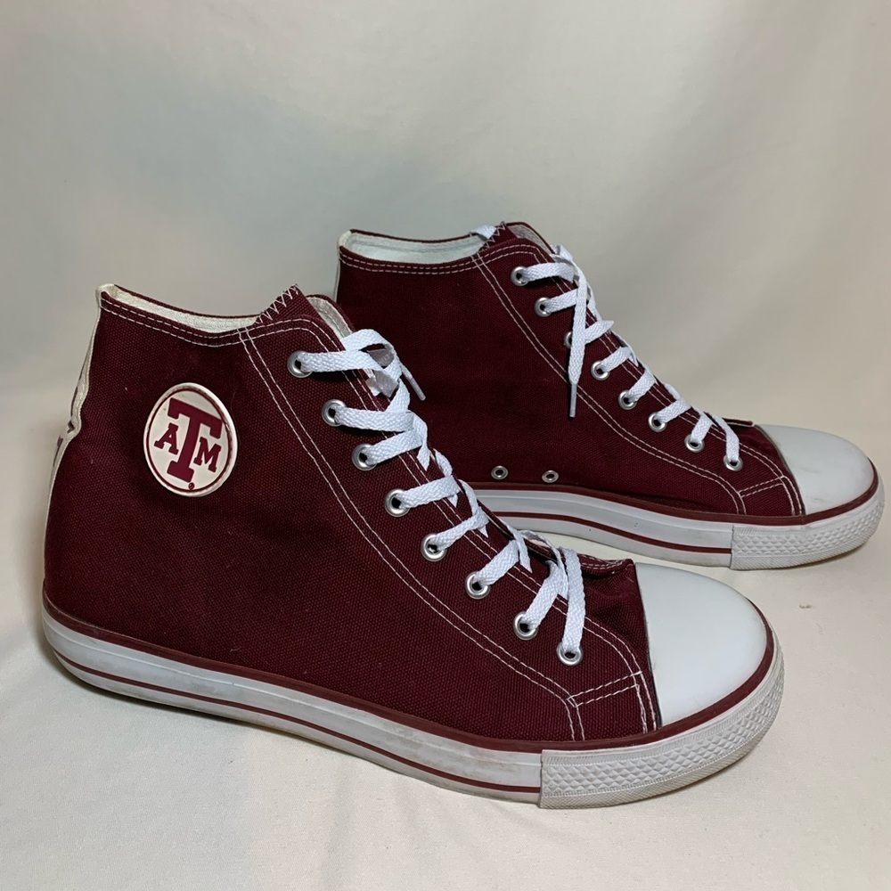 Texas A&M Aggies Men’s Burgundy High Top Sneakers Size 11 - Picture 4 of 8